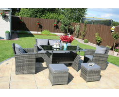 6 Pieces Modern Wicker Rattan Outdoor Patio Furniture Sets Garden Sofa Garden Sets