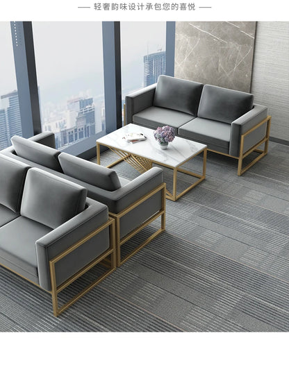 Lobby Sofa Chair Leisure Rest Area Meeting Reception Booth Sofa Table and Chair