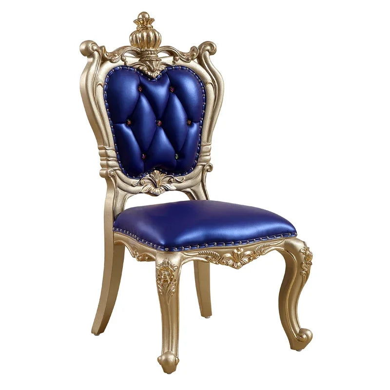 A55 European dining table andchairs American marble round table with turntable solid wood carving flower luxury champagne gold r