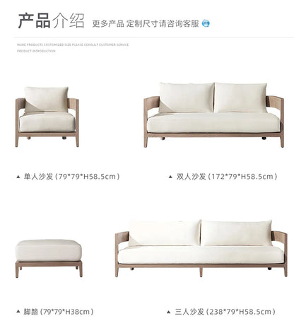 Italian Style Simplicity Waterproof and Sunscreen Garden Sofas Teak Modern Garden Sofas Designer Outdoor Furniture Divano HBOS