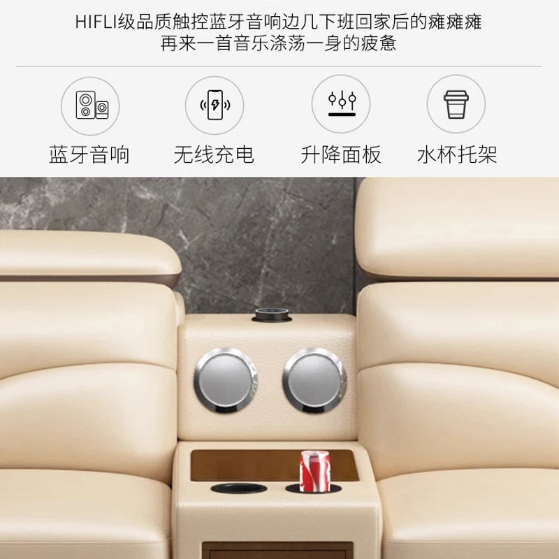 Light luxury solid wood living room corner combination leather sofa first layer cowhide sofa