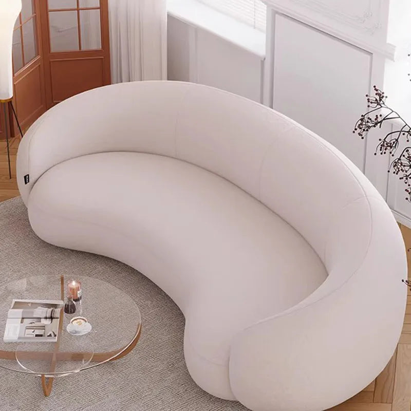 Curved Armchair Living Room Sofas White Designer Modern Minimalist Living Room Sofas Lazy Floor Muebles Lounge Suite Furniture