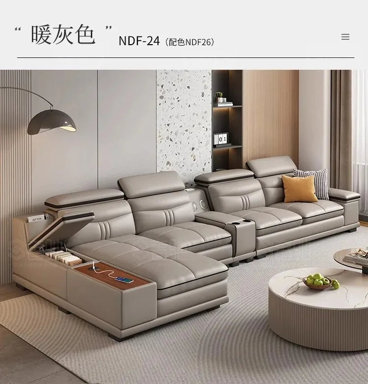 Cozy Genuine Leather Sofas Fancy Living Room Reclining Italian Sofa Modern Luxury Divani Da Soggiorno Apartment Furniture