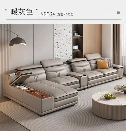 Cozy Genuine Leather Sofas Fancy Living Room Reclining Italian Sofa Modern Luxury Divani Da Soggiorno Apartment Furniture