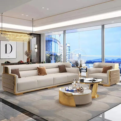 Modern Chesterfield Villa Sofa Royal Living Room Sofas Leather Full Set of Couches Decor Home Sofa Living Room Luxury Furniture