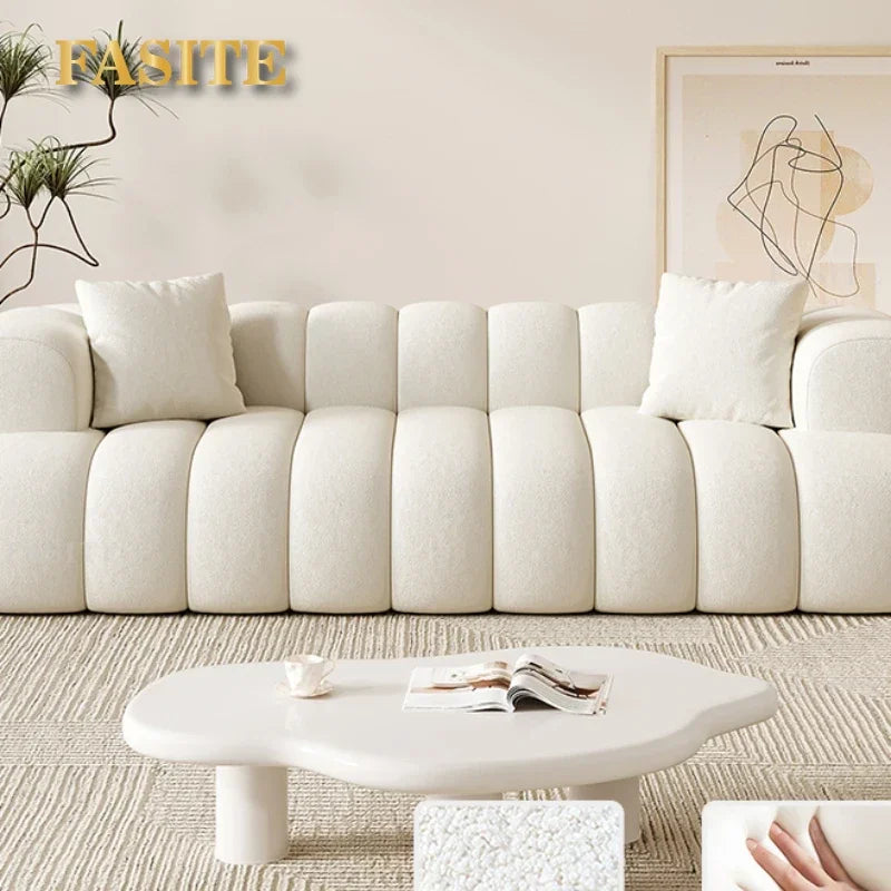 French Modern Velvet Puff Sofa Living Room Home Fabric Minimalist Sofa Reclinable
