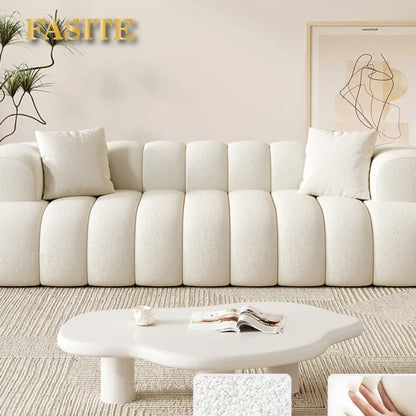 French Modern Velvet Puff Sofa Living Room Home Fabric Minimalist Sofa Reclinable