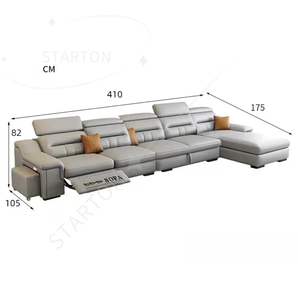 Convertible Sofa Bed Electric Reclining Sectional Couch, Folding Sofa Cama With Power Recliner & Storage