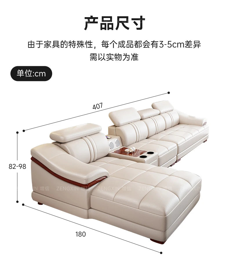 Modern simple living room size apartment combination leather art sofa furniture       FT