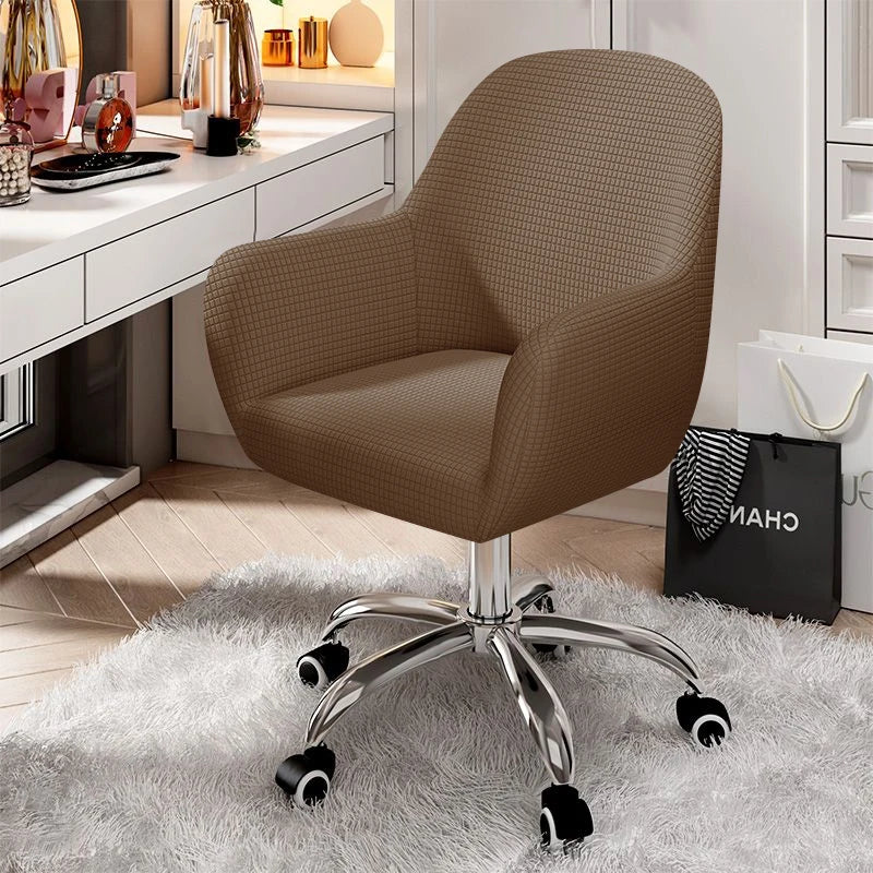 Solid Elastic Rotating Chair Cover Dining Room Spandex High Sloping Armchair Covers Office Chair Slipcover Coffee Bar Make Up