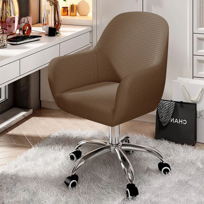 Solid Elastic Rotating Chair Cover Dining Room Spandex High Sloping Armchair Covers Office Chair Slipcover Coffee Bar Make Up