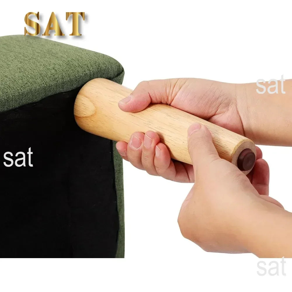 Chair Set of 2, Modern Swivel Chair with Ottoman, Comfy Armchair, Barrel Round Sofa Chair for Bedroom, Green