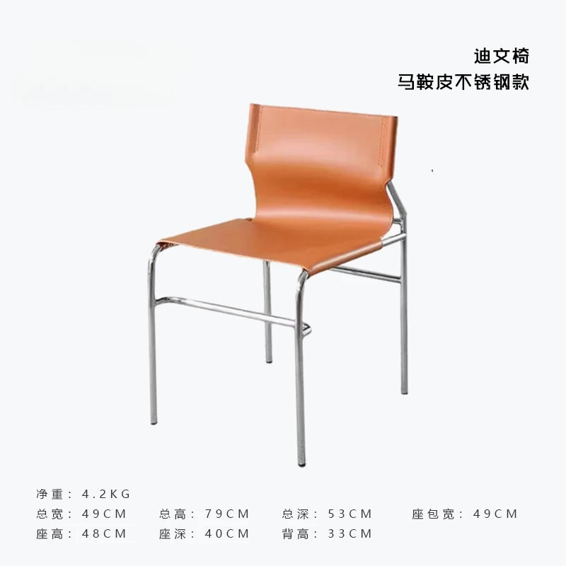 Italian Stainless Steel Backrest Simple Saddle Chair Bauhaus Design Dining Chair Chair Wholesale Available Home Furniture