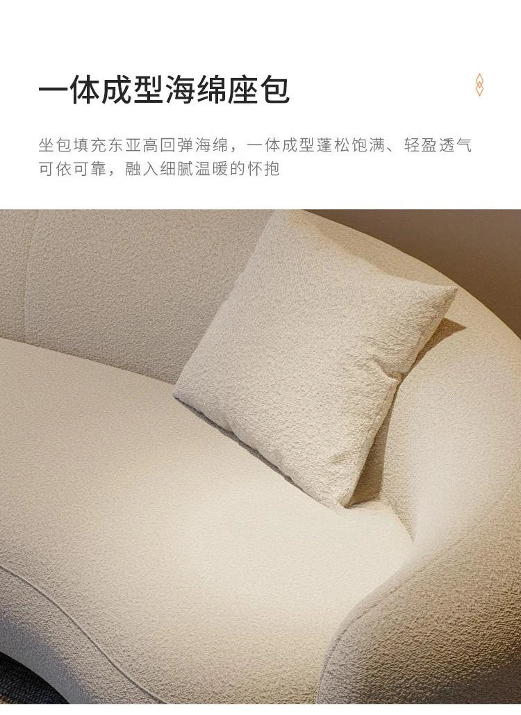 Nordic, modern minimalism, lamb wool cashew curved creative sofa