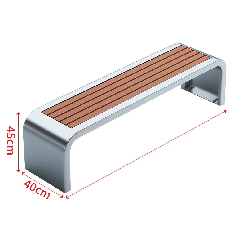 Banc de Patio Anti-Corrosion en acier inoxydable 304, haute qualité, 1.5mm d'épaisseur, mobilier d'extérieur moderne pour salle de sport, centre commercial, supermarché