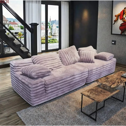 Fluffy Fabric Modular Compression Foam Combination Compression Sofa Sofa Set Home Apartment Furniture Living Room Vacuum Bag