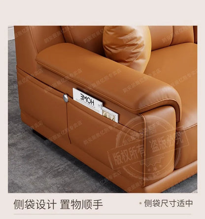 New European-style simple leather sofa wedding room new house light luxury small apartment high-end leather sofa straight row