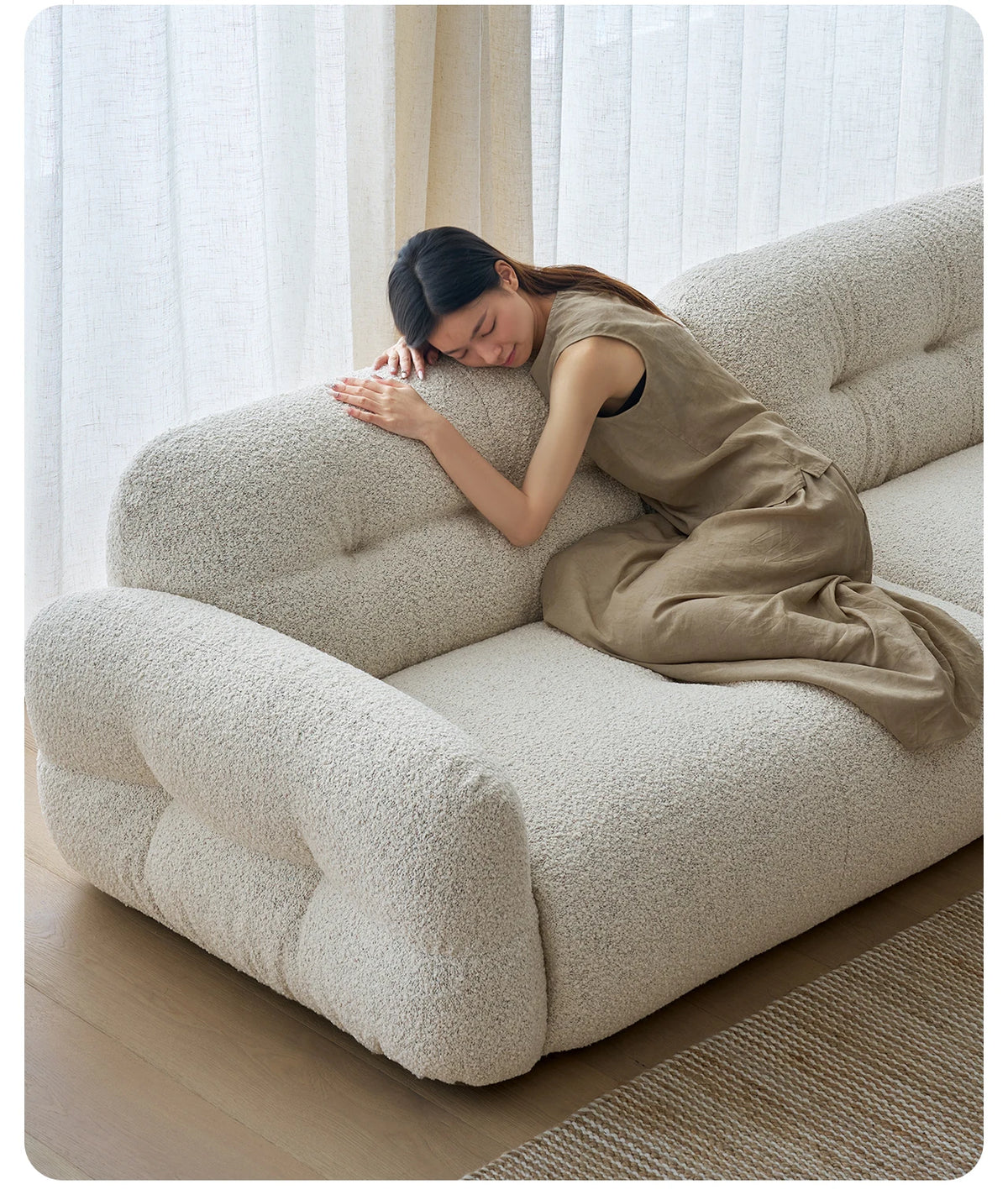 French Cream Style Sofa Modern Simple Living Room Comfortable Trendy Sofas Romantic High Quality Luxury Divano Home Furniture