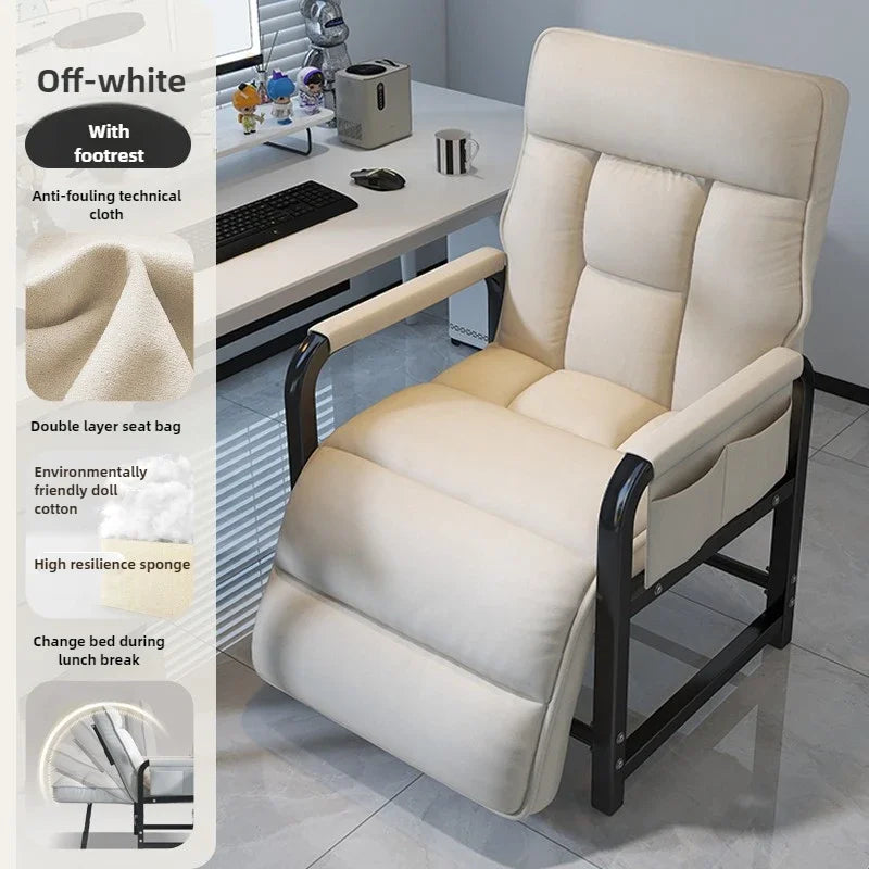 Reclining chair office lunch break folding chair computer chair can sit and lie down dual-purpose lazy sofa chair with backrest