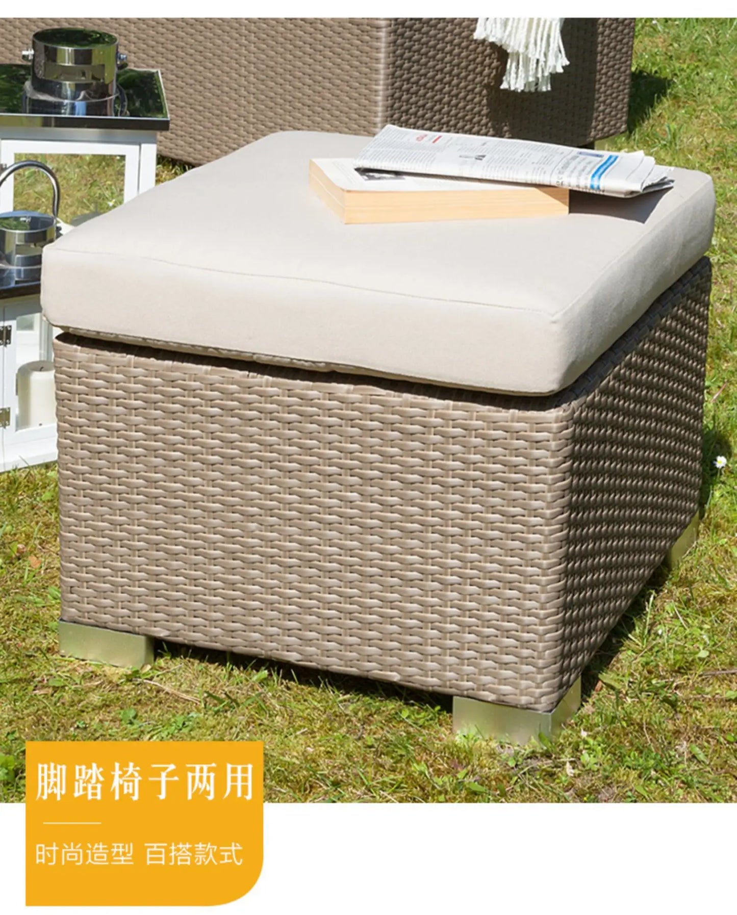 Outdoor Coffee Table Garden Sofas Combination Leisure Nordic Lawn Garden Sofas Simple Pe Rattan Furniture Sofá Jardín MHHYSF