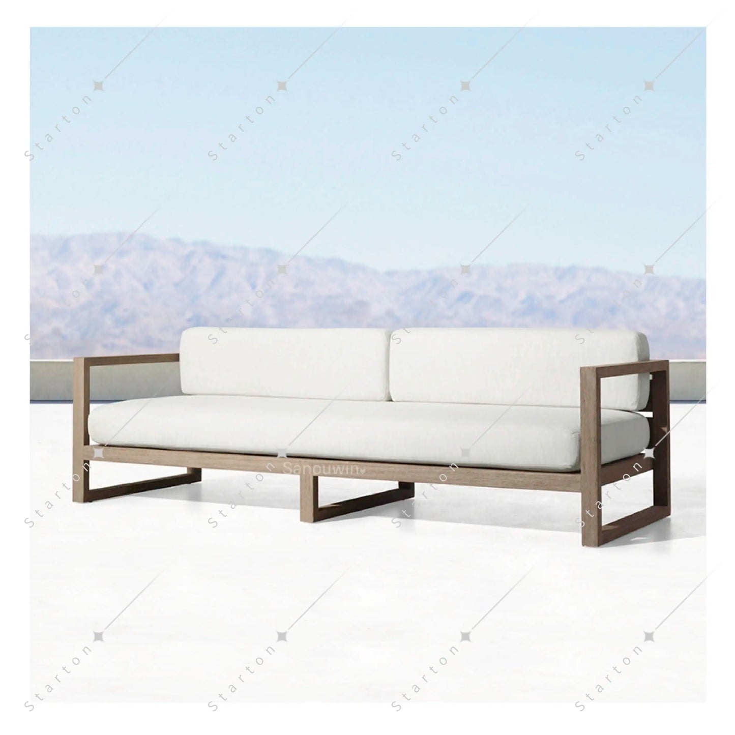 New Arrive Outdoor Wooden Teak Garden Set Daybed Chaise Lounge Furniture Teak Canopy Modern Solid Wood