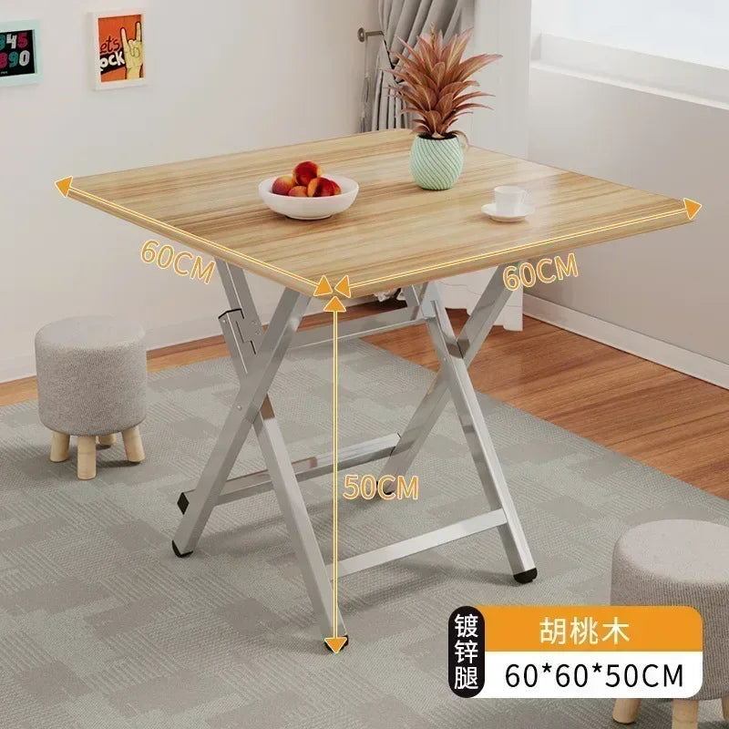 2025 New Folding Table,Indoor Outdoor Heavy Duty Portable Folding Square Woodiness Dining Table ,for Picnic, Party, Camping