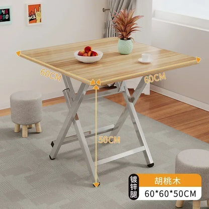 2025 New Folding Table,Indoor Outdoor Heavy Duty Portable Folding Square Woodiness Dining Table ,for Picnic, Party, Camping