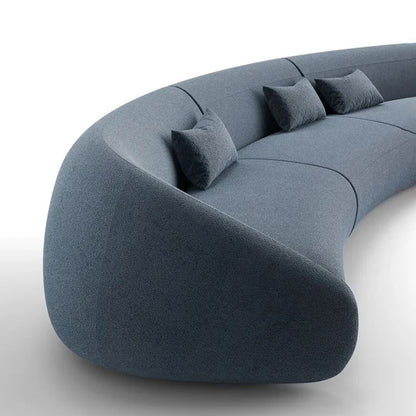 Italian minimalist large curved sofa living room small apartment light luxury designer fabric sofa