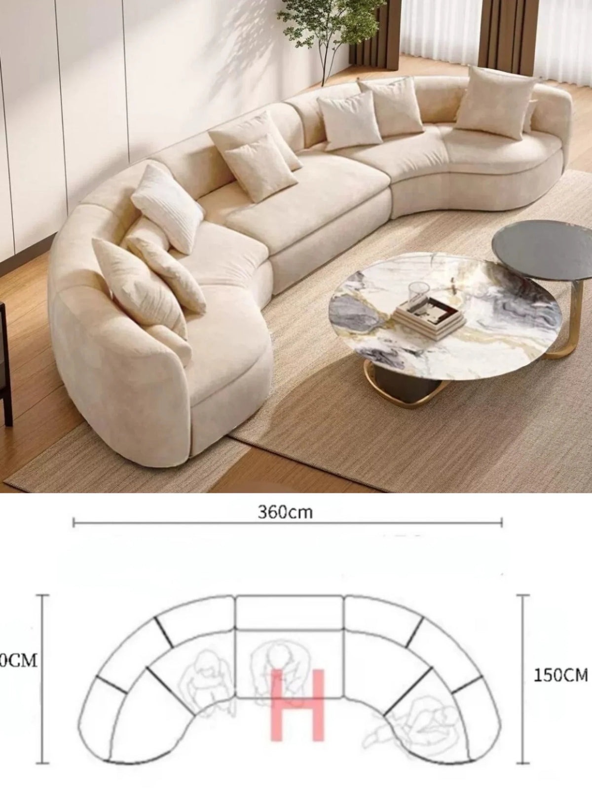 Nordic leather curved sofa designer minimalist special-shaped corner technology creative sofa02A
