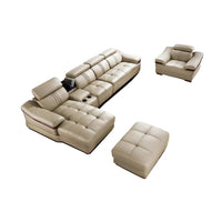 living room Sofa top grade cow genuine leather couch Nordic modern L shape corner muebles de sala cama puff asiento sala futon
