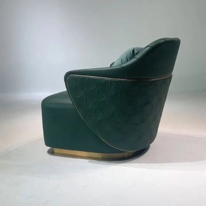Italian light luxury single sofa chair villa living room home leather armchair
