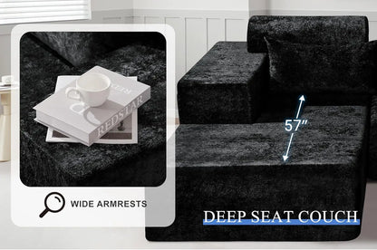 105 L-Shape Modular Sectional Sofa Couch for Living Room, No Assembly Required, Modular Comfy Sofa with Deep Seat