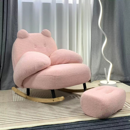 Big white Internet celebrity rocking chair lazy sofa single rocking cream living room lazy chair simple balcony bedroom