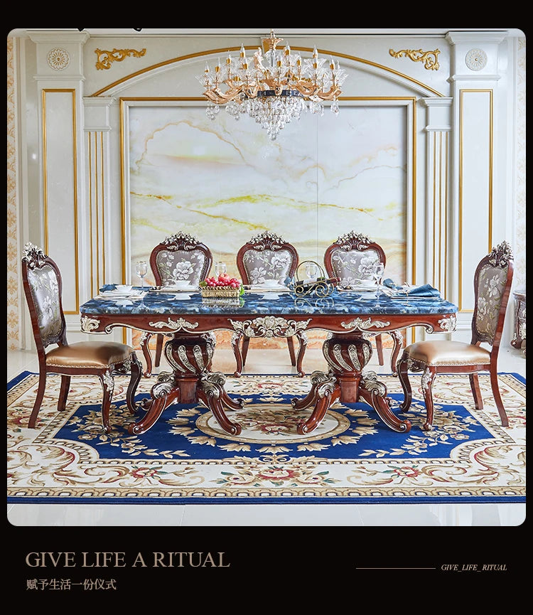 European dining table and chair combination villa household high-end small apartment dining tableT