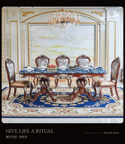 European dining table and chair combination villa household high-end small apartment dining tableT
