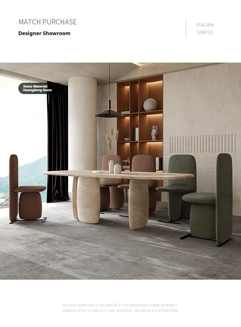 Italian Minimalist Marble Dining Table, Nordic Designer Modern Kitchen Table for Home, Customizable, Safe,, Artful Style
