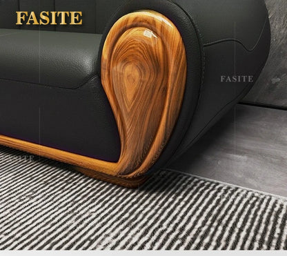 Leather sofa modern simple villa living room imported first layer cowhide