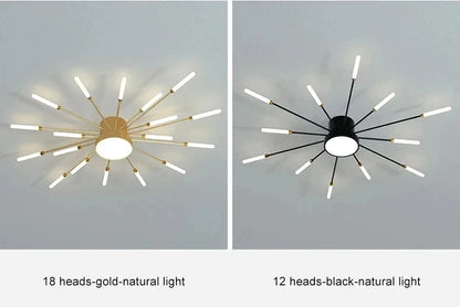 Creative Fan Shaped LED Ceiling Lamp Modern Living Room Light Home Decor Dining Bedroom Kids Room Interior Ceiling Pendant Lamp