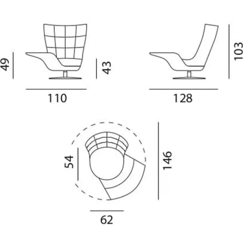 FRP Creative Armrest Rotating Leisure Chair Villa Hotel Reception Chair