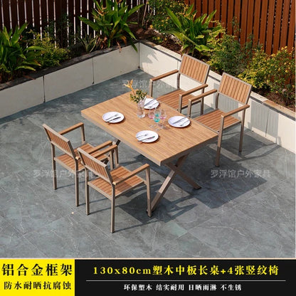 Courtyard table and chair outdoor balcony waterproof and sunscreen garden outdoor leisure table and chair combination