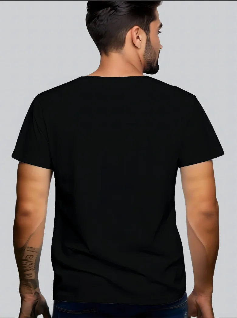 Men's casual round neck T-shirt with unique rabbit skull pattern - the perfect choice for summer
