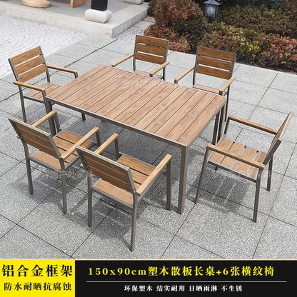 Courtyard table and chair outdoor balcony waterproof and sunscreen garden outdoor leisure table and chair combination