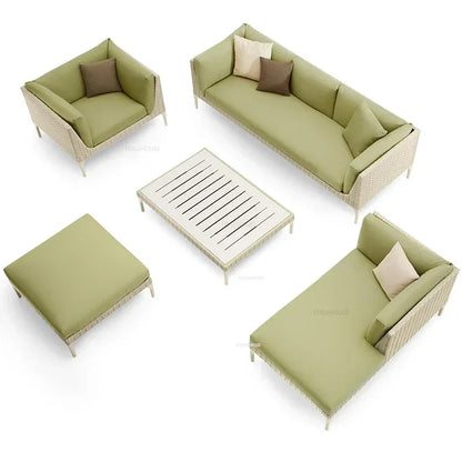 Modern Leisure PE Rattan Outdoor Sofas Set Patio Balcony Lounge Chair Simple Home Waterproof Sun Protection Set Garden Furniture