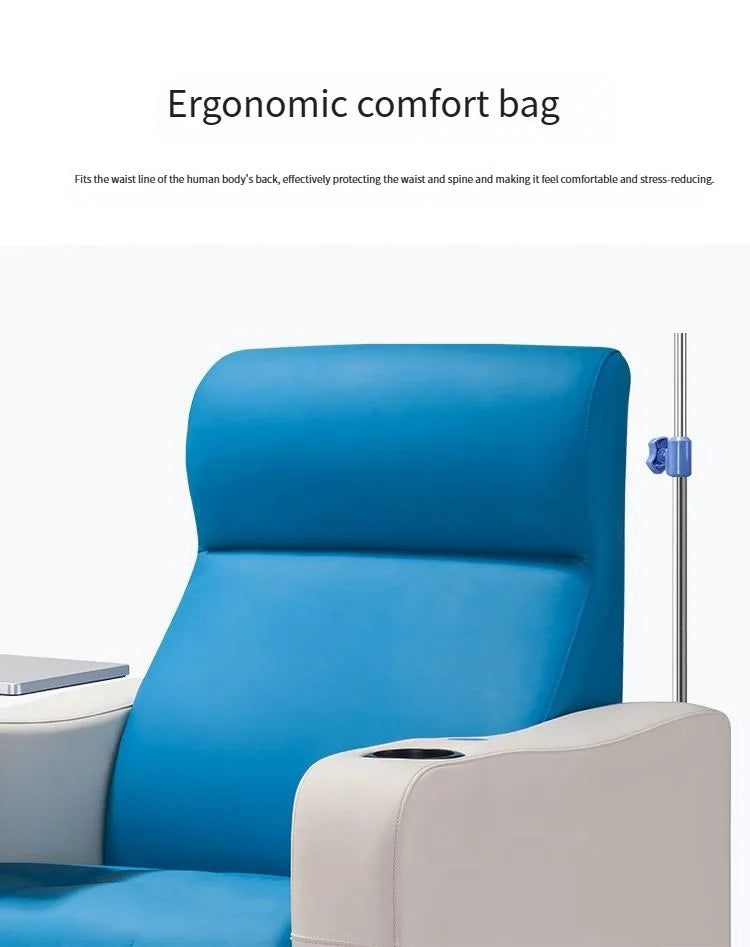 Luxury Infusion Chair with Arm Support and Soft Cushion Electric Medical Seating for Comfort IV Therapy in Clinic or Hospital