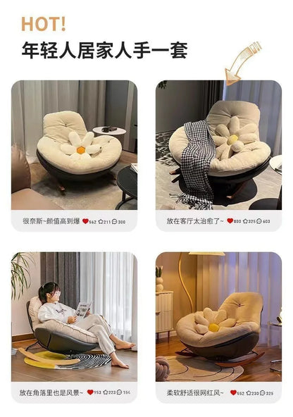 Lazy Sofa Rocking Chair Bedroom Lounge Chair Carefree Adult Living Room Single Balcony Leisure Rocking Chair Recliner Chairs