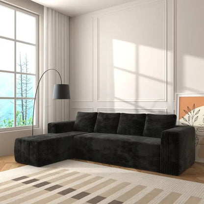 L-Shaped Cloud Sectional Sofa, Modern Modular Couch with Deep Seat, Upholstered Furniture for Living Room Bedroom, No Assembly
