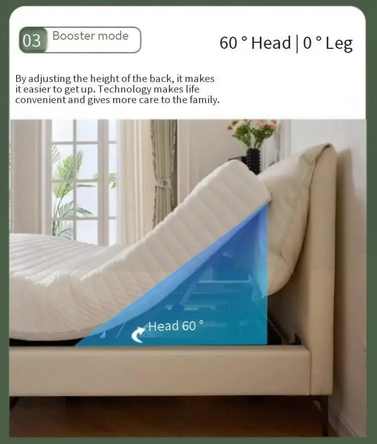 Soft bed Adjustable backrest Soft comfortable bedroom bed Soft folding bed