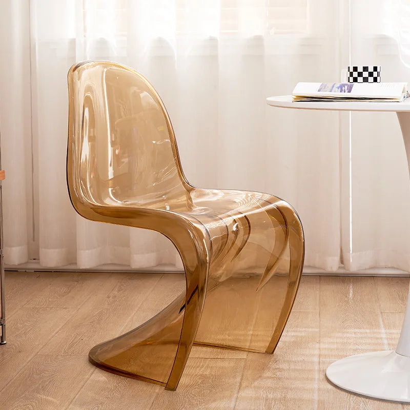 Acrylic Ghost Chair Modern Minimalist Transparent Dining Chair Designer Vanity Stool Kitchen Seating Clear Plastic Chair
