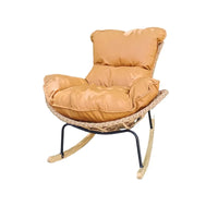 Ergonomic Modern Cushioned Rocking Chair for Indoor Outdoor Nursery Living Room Relaxation and Home Decor