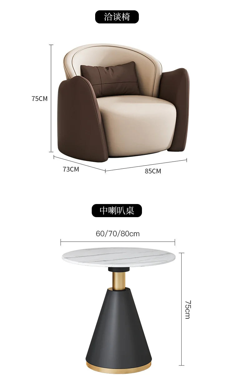 Italian Light Luxury Negotiation Sofa Hotel Lobby Meeting Area Tables And Chairs Sales Office Business Reception Sofa